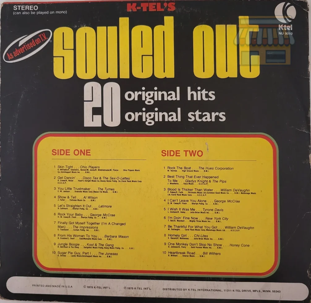 K-Tel's Souled Out - Soul Hits Compilation LP thumbnail 2