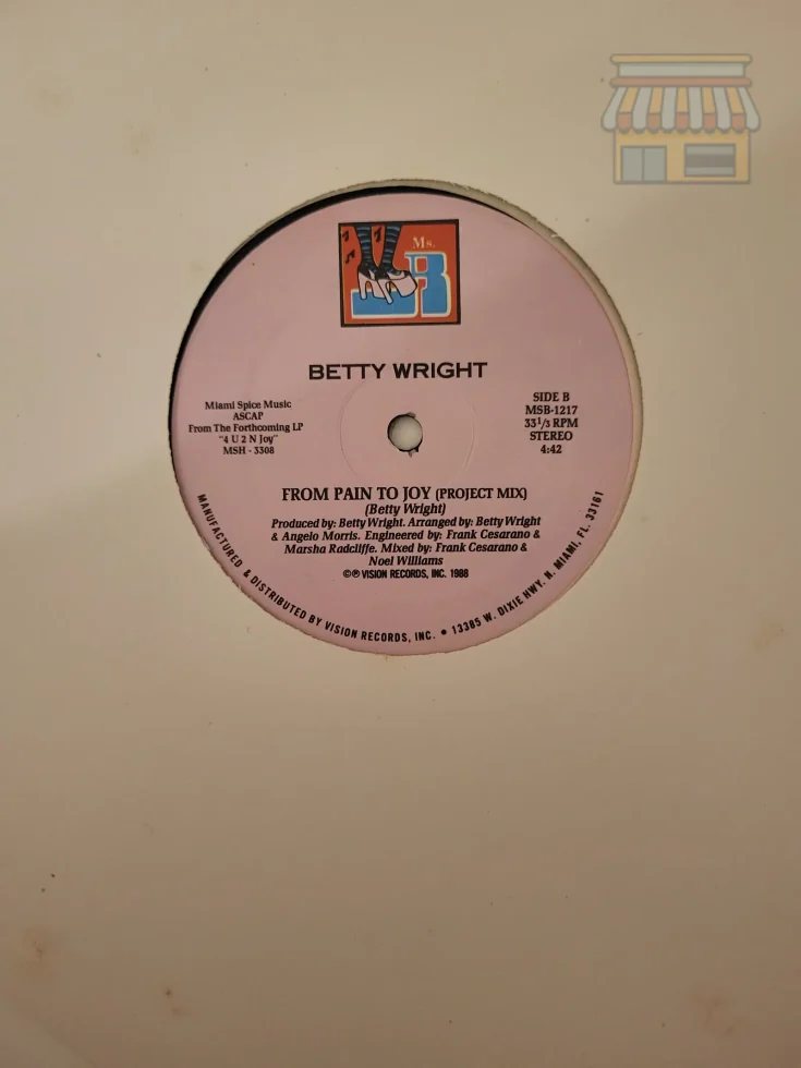 Betty Wright – From Pain to Joy 12" Vinyl • Condition: Excellent • Location: Davie, FL • Price: 1