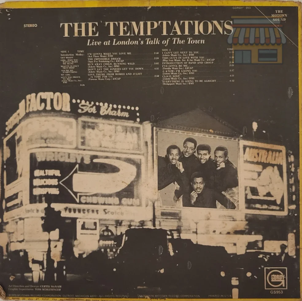 The Temptations Live at London's Talk of The Town • Condition: Good • Location: Davie, FL • Price: 1