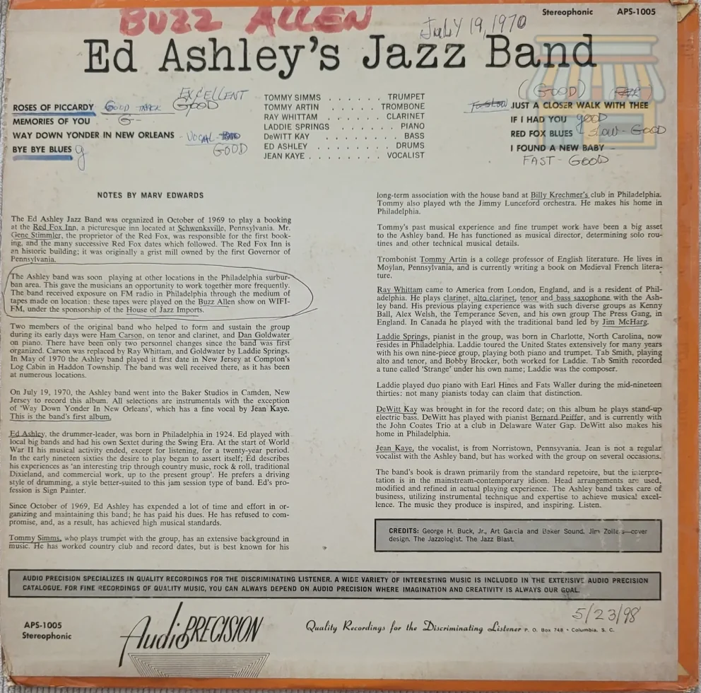 Ed Ashley's Jazz Band - Jazz LP thumbnail 2