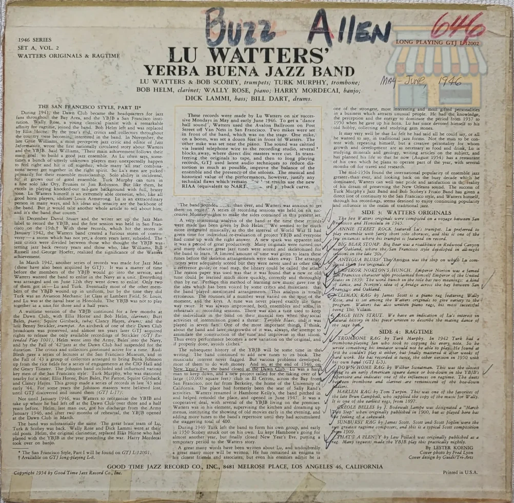 Lu Watters Yerba Buena Jazz Band Vol. 2. thumbnail 2