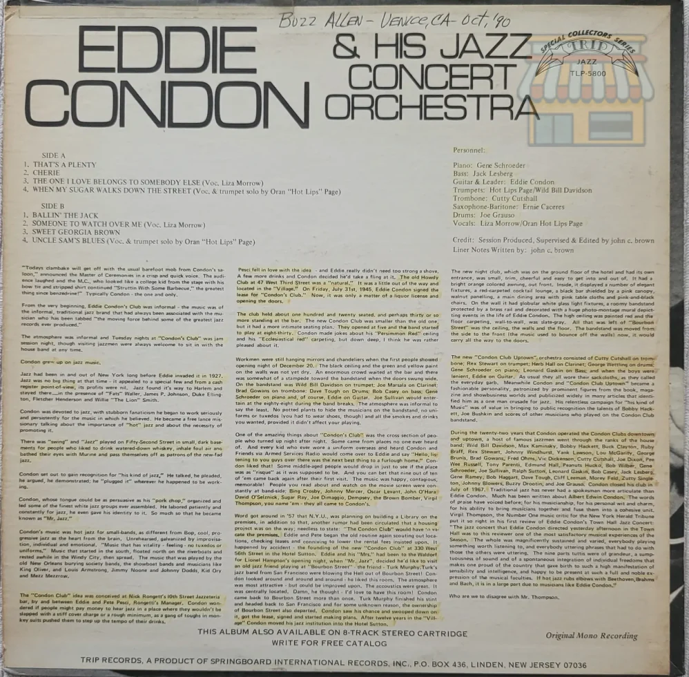 Eddie Condon & His Jazz Concert Orchestra LP thumbnail 2
