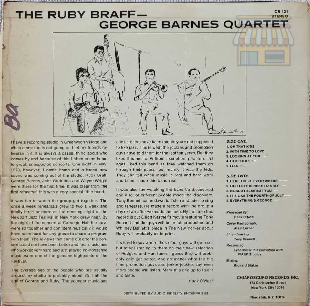 The Ruby Braff - George Barnes Quartet LP thumbnail 2