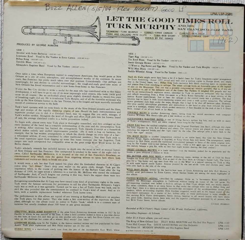 Turk Murphy - Let The Good Times Roll LP thumbnail 2