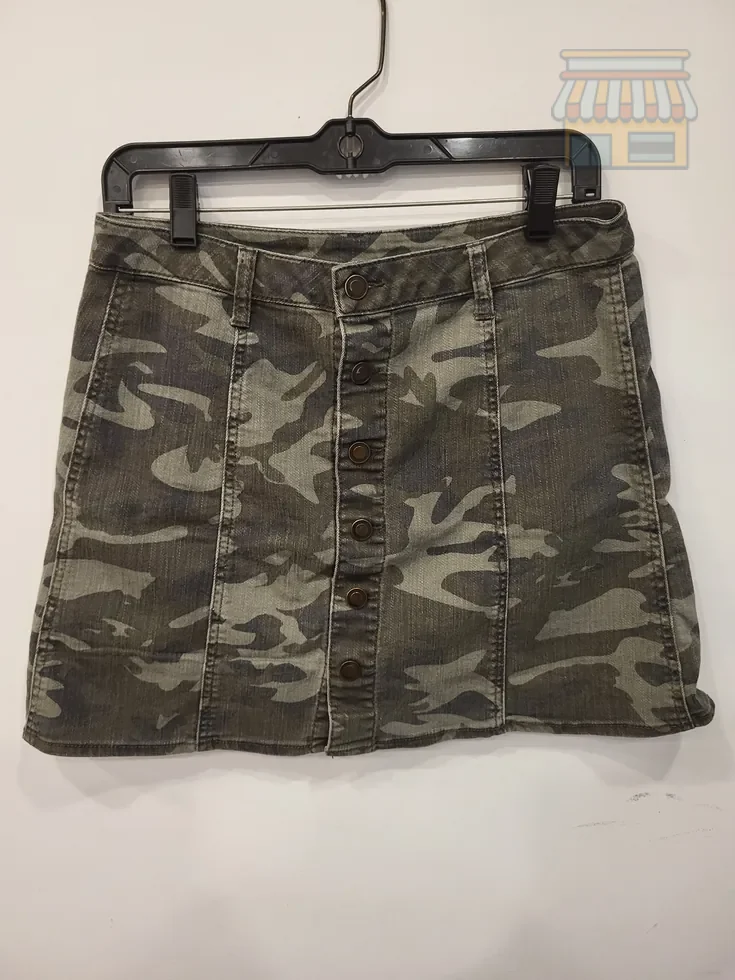 Olive Green Camouflage Mini Denim Skirt • Condition: Excellent • Location: Davie, FL • Price: Free