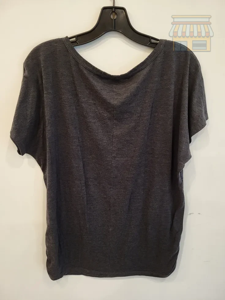 Dark Gray Relaxed Fit Scoop Neck Top thumbnail 2