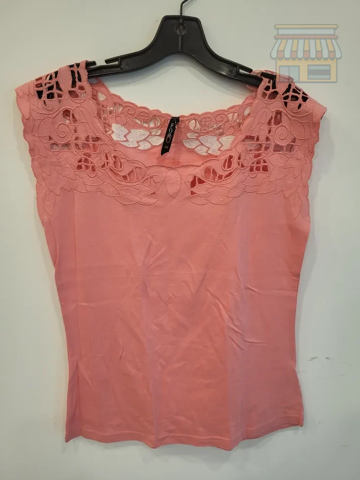Pink Cap Sleeve Top with Lace Detail • Condition: Excellent • Location: Davie, FL • Price: Free