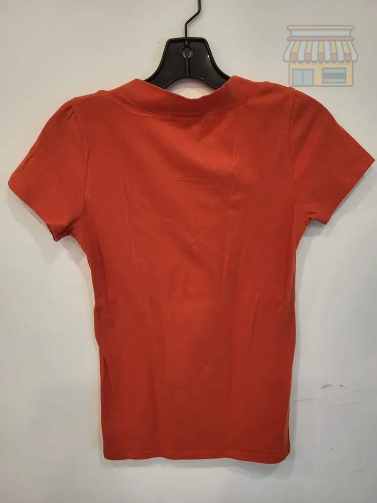 Orange V-Neck Slim Fit T-Shirt thumbnail 2