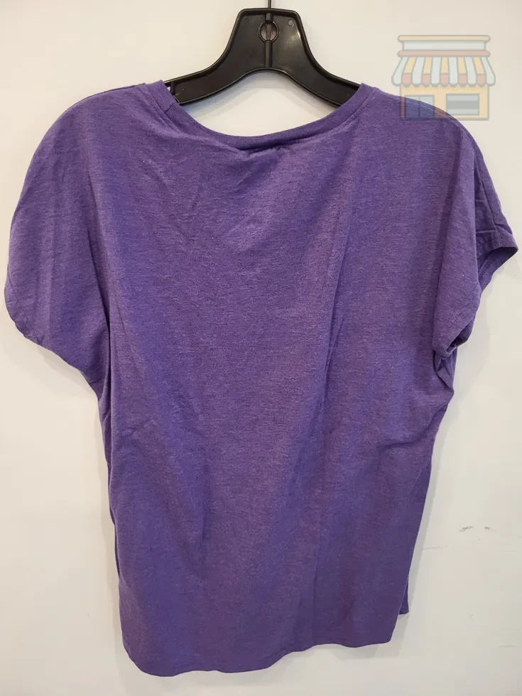 Purple V-neck Short Sleeve T-Shirt thumbnail 2