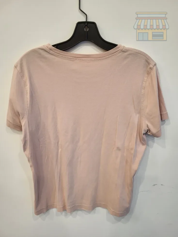 Women's Light Pink Cotton T-Shirt Large thumbnail 2