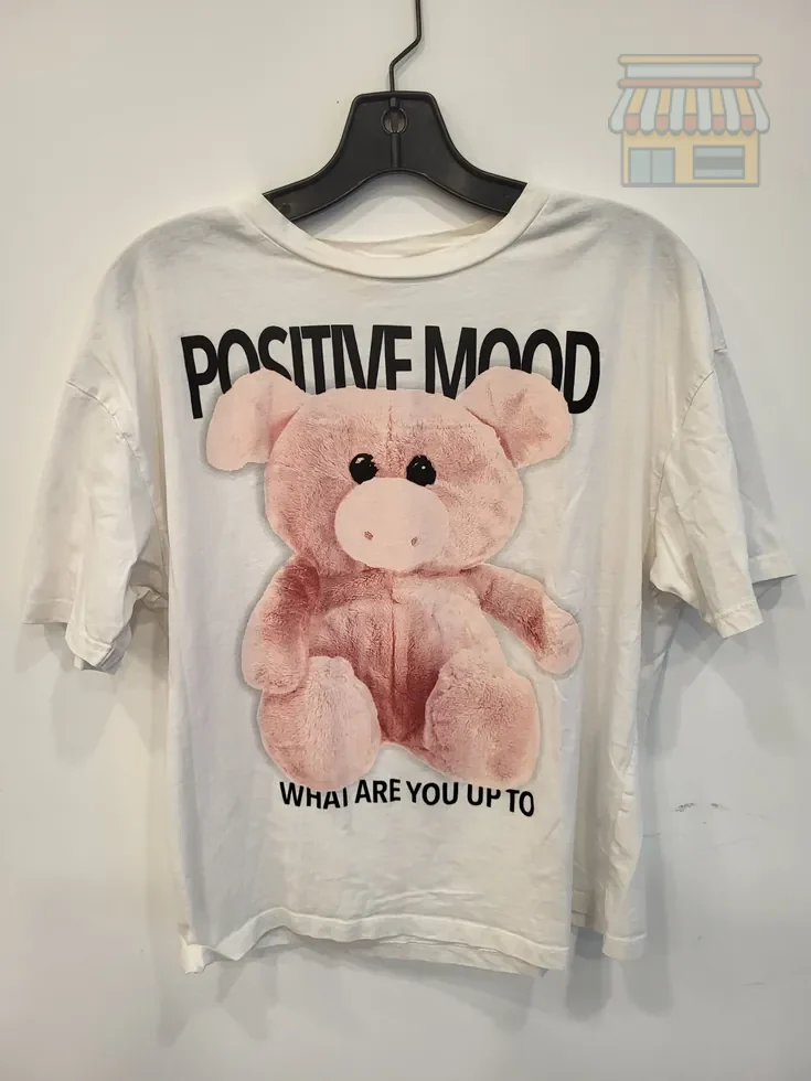 Relaxed White Graphic T-Shirt with Bear • Condition: Excellent • Location: Davie, FL • Price: Free