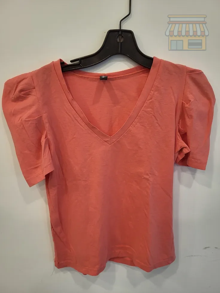 Coral V-Neck Cotton Top • Condition: Excellent • Location: Davie, FL • Price: Free