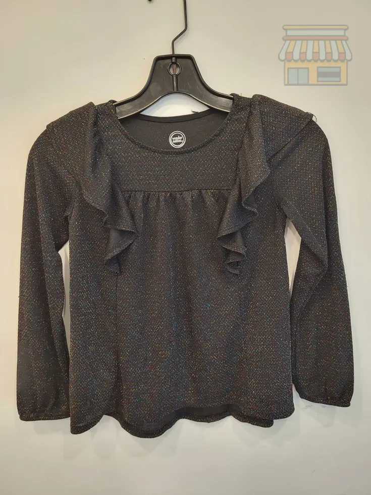 Black Long Sleeve Ruffle Detail Top • Condition: Excellent • Location: Davie, FL • Price: Free