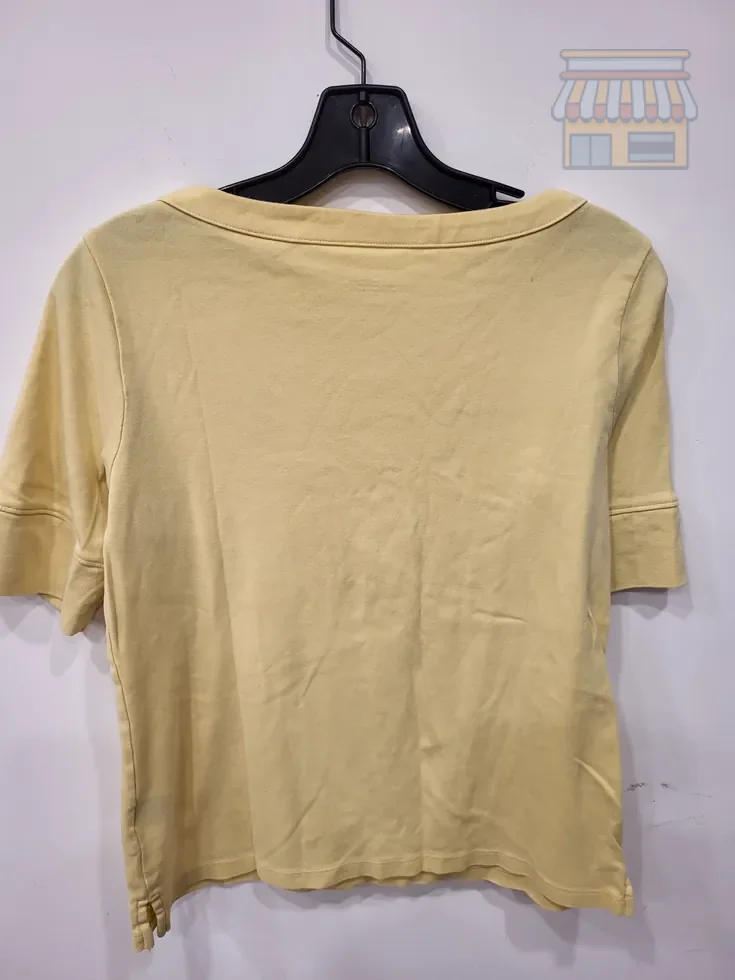 Mustard Elbow Sleeve Boat Neck Top thumbnail 2