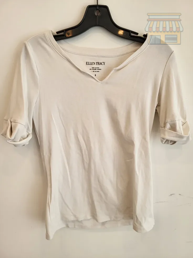 White V Neck Slim Fit Top • Condition: Excellent • Location: Davie, FL • Price: Free