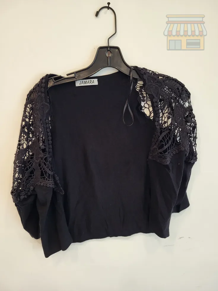 Black Crochet Sleeve Women's Top • Condition: Excellent • Location: Davie, FL • Price: Free
