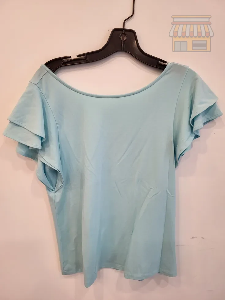 Light Blue V-Neck Women's Top thumbnail 2