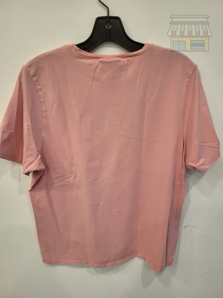 Pink Cotton Basic Crew Neck T-Shirt XL thumbnail 2