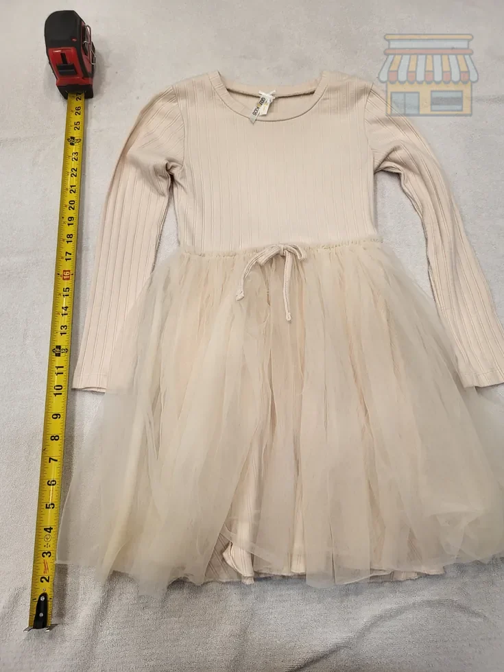 Girls' Cream Tulle Skirt Dress • Condition: Excellent • Location: Davie, FL • Price: Free