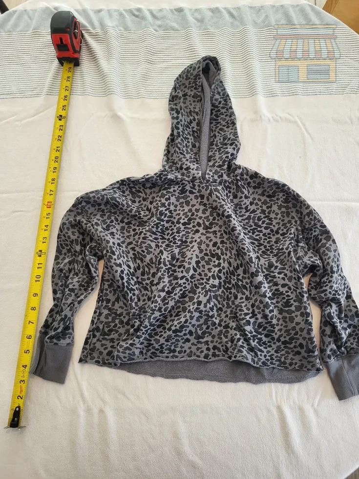 Grey Leopard Print Fleece Hoodie • Condition: Excellent • Location: Davie, FL • Price: Free