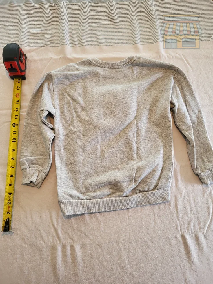 Gray Girls' Crewneck Sweatshirt with Cat Face thumbnail 2
