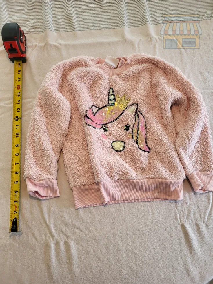 Pink Unicorn Fleece Crewneck Sweater • Condition: Excellent • Location: Davie, FL • Price: Free