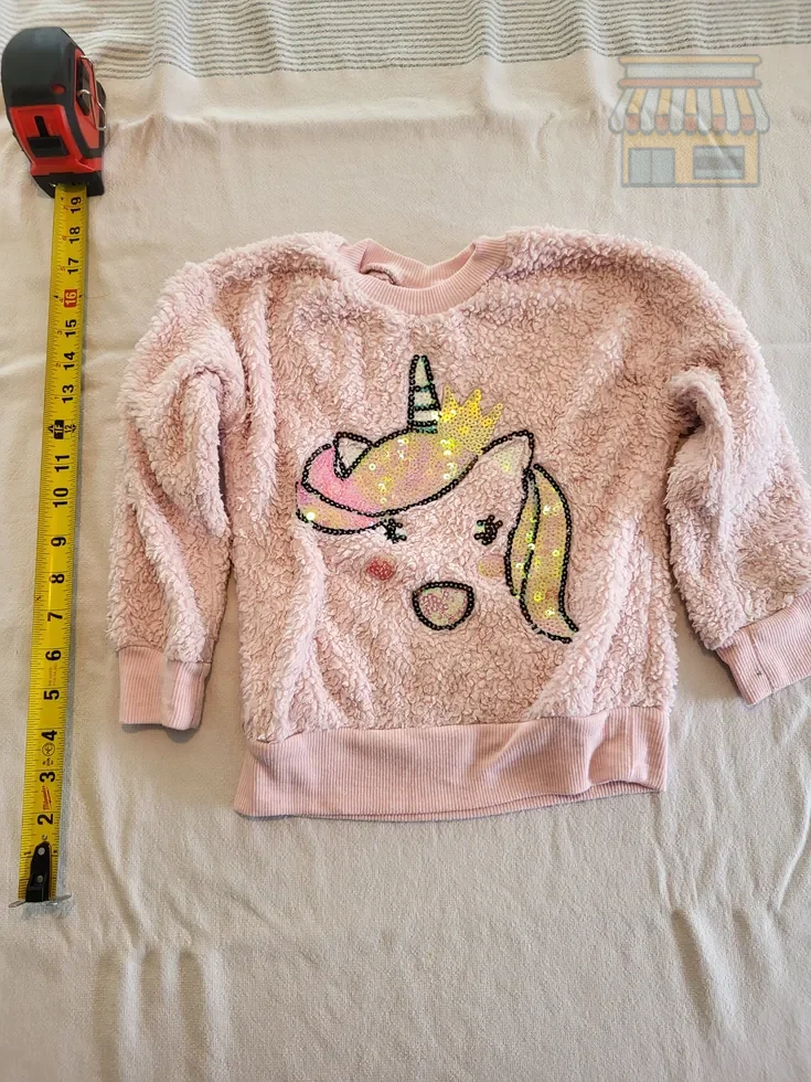 Girls' Pink Fleece Crewneck Sweater • Condition: Excellent • Location: Davie, FL • Price: Free