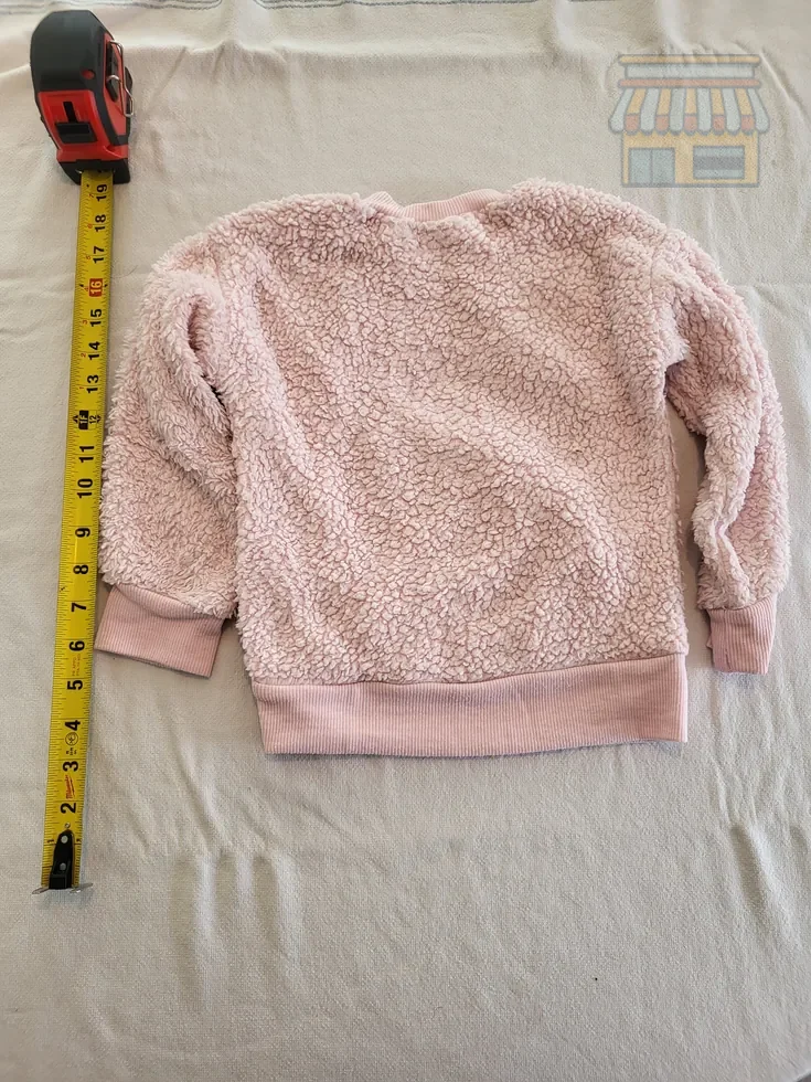 Girls' Pink Fleece Crewneck Sweater thumbnail 2