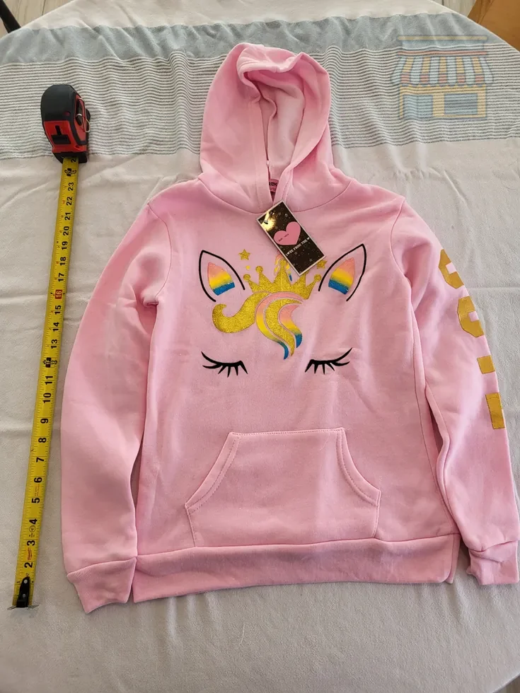 Pink Girls' Unicorn Pullover Hoodie • Condition: Excellent • Location: Davie, FL • Price: Free