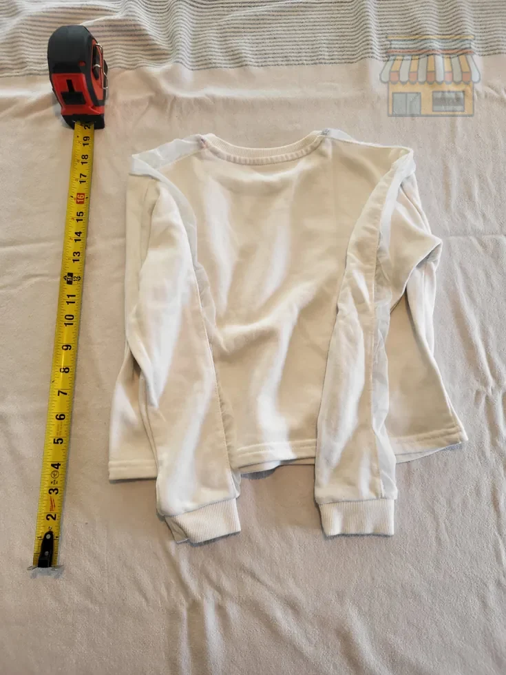 White Cropped Crewneck Sweatshirt thumbnail 2