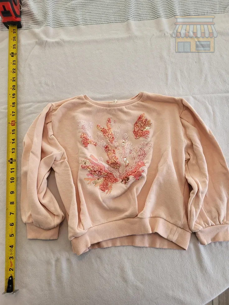 Girls' Pink Embroidered Crewneck Sweatshirt • Condition: Excellent • Location: Davie, FL • Price: Free