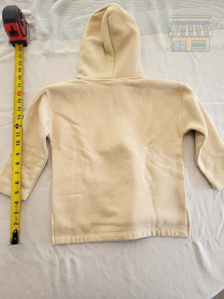 Girls' Beige Hooded Graphic Hoodie thumbnail 2