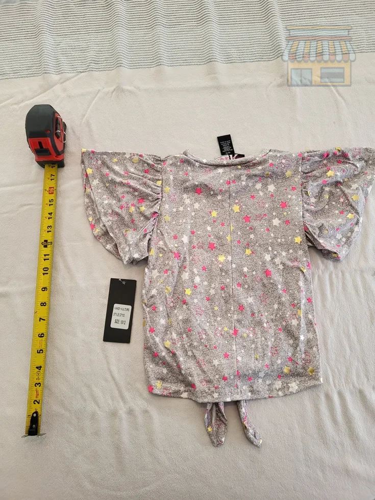 Girls' Star Pattern Tie-Front Top thumbnail 2