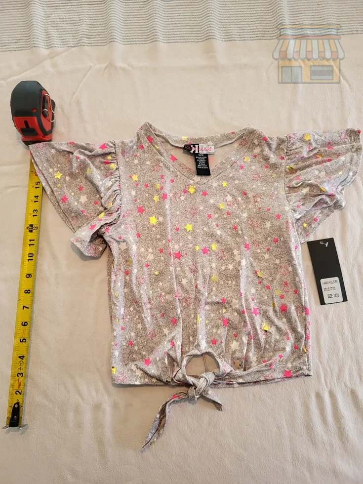 Girls' Star Print Tie-Front Top • Condition: Excellent • Location: Davie, FL • Price: Free