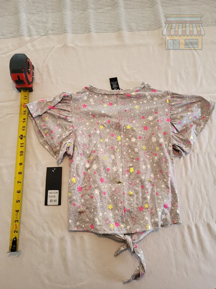 Girls' Star Print Tie-Front Top thumbnail 2