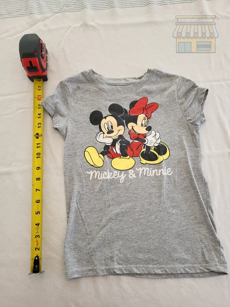 Girls' Gray Mickey & Minnie T-Shirt • Condition: Excellent • Location: Davie, FL • Price: Free