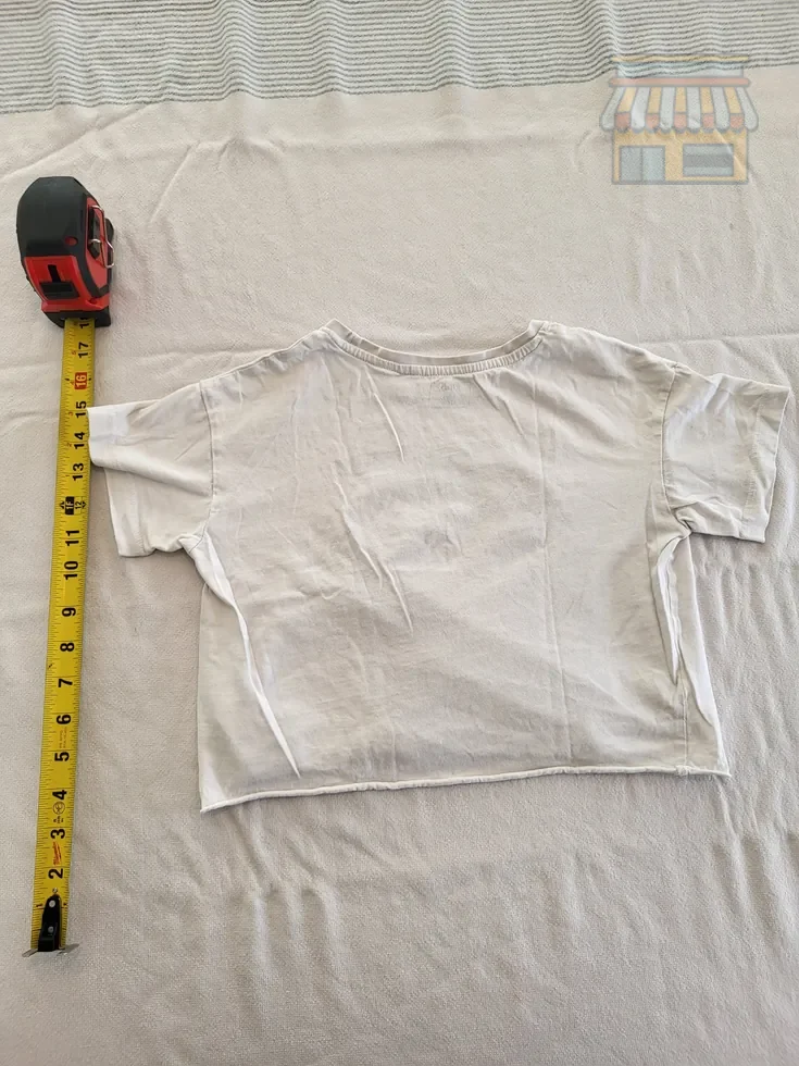 Girls' White Crop Top with Fun Graphic thumbnail 2
