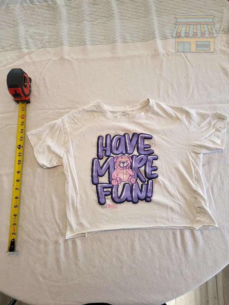 Girls' White Graphic Tee Have More Fun • Condition: Excellent • Location: Davie, FL • Price: Free