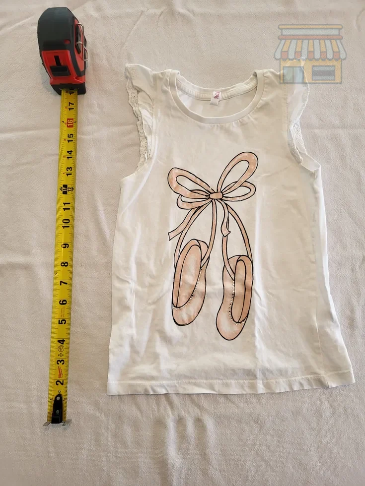 Girls' White Ballet Shoes Graphic Tank Top • Condition: Excellent • Location: Davie, FL • Price: Free