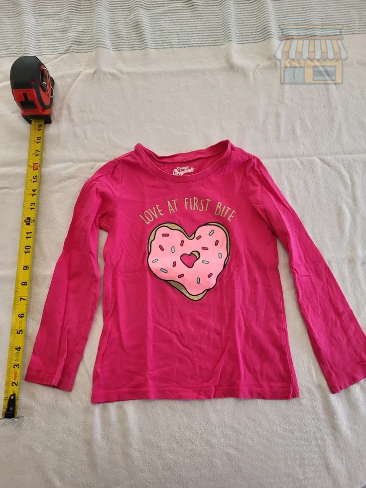 Girls Pink Heart Donut Long Sleeve Shirt • Condition: Excellent • Location: Davie, FL • Price: Free