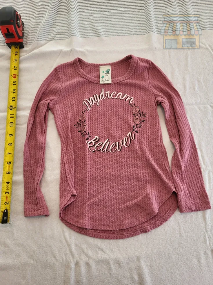 Girls' Burgundy Long Sleeve Top • Condition: Excellent • Location: Davie, FL • Price: Free