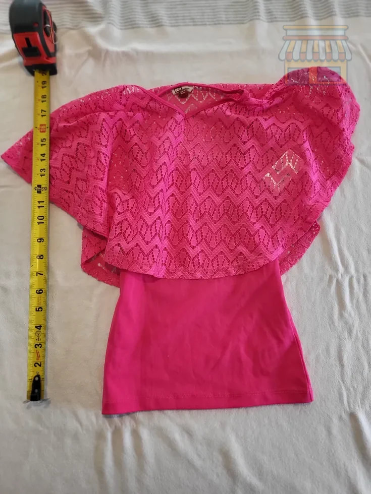 Girls' Pink Lace Overlay Top • Condition: Excellent • Location: Davie, FL • Price: Free