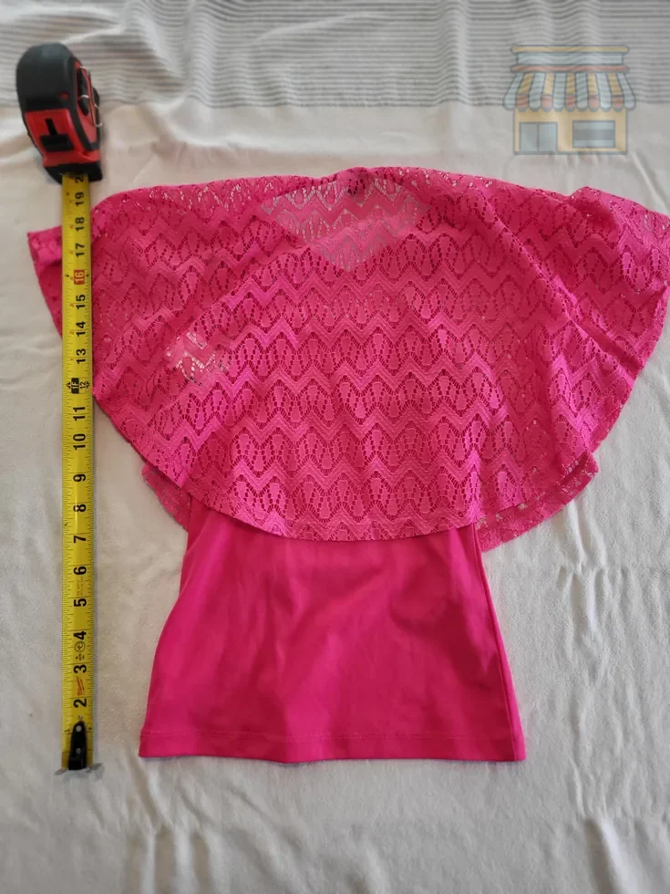 Girls' Pink Lace Overlay Top thumbnail 2