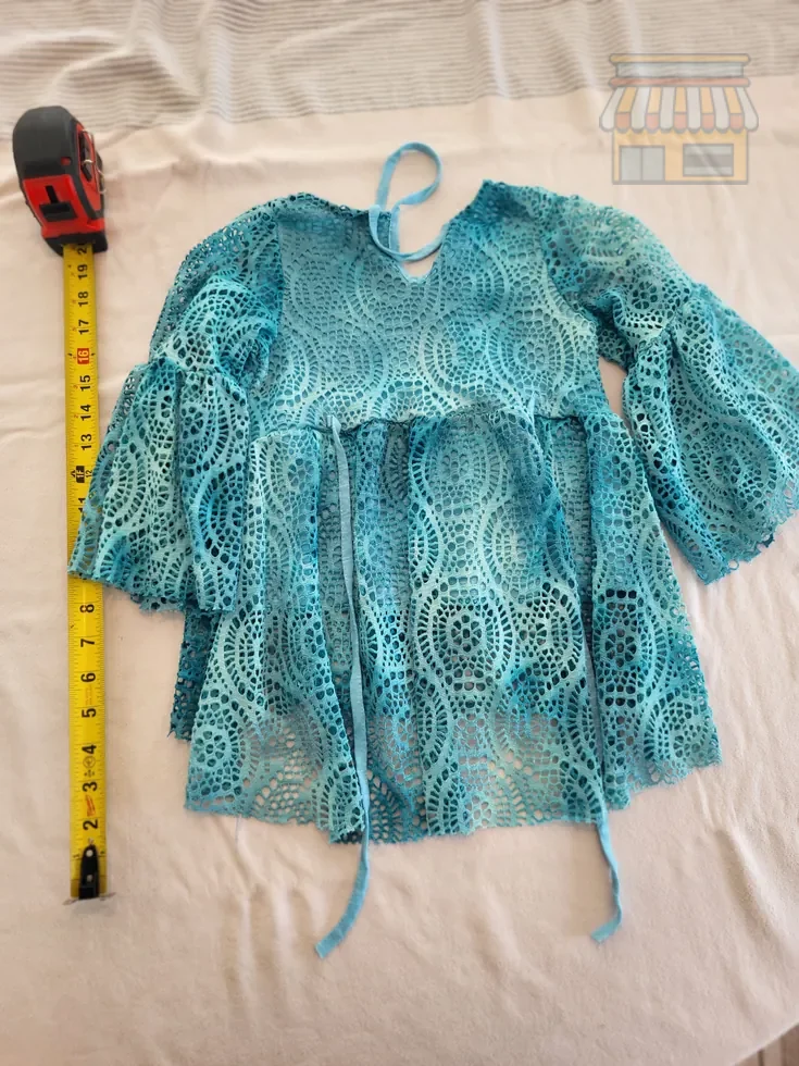 Turquoise Lace Girls' Top thumbnail 2