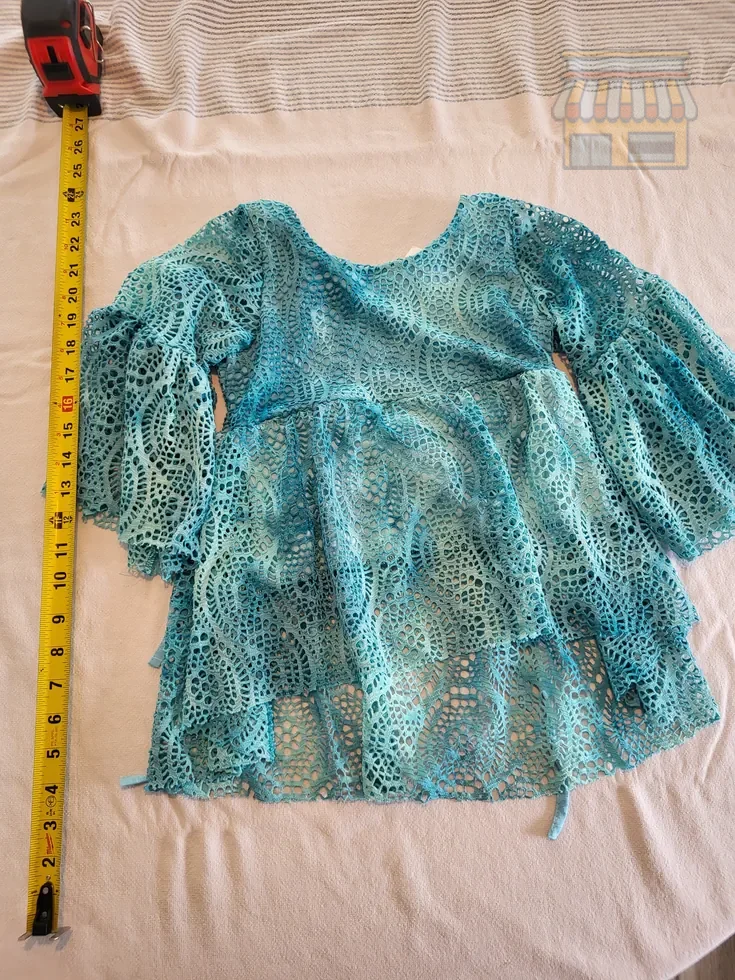 Girls' Turquoise Lace Top thumbnail 2