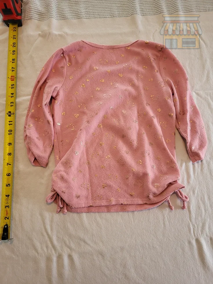 Girls' Pink Long Sleeve Top with Love Print thumbnail 2