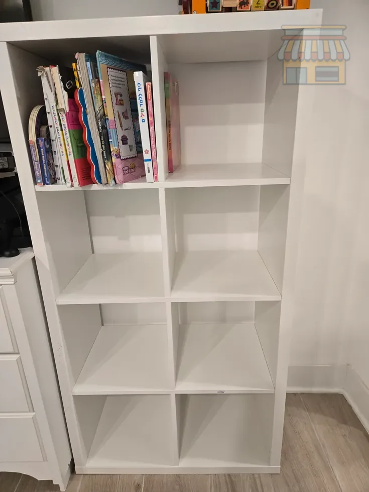 White 8-Cube Storage Shelving Unit thumbnail 2